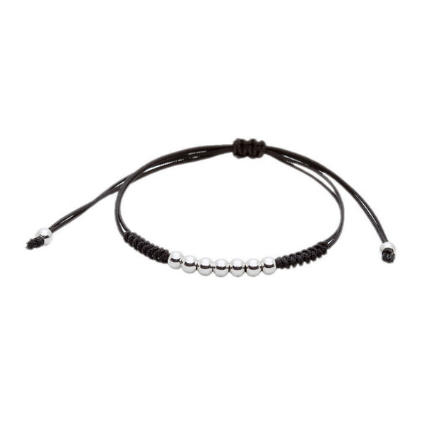 Modalooks-18K-White-Gold-Plated-4mm-7-Balls-Waxed-Cord-Macrame-Bracelet-Black-Front