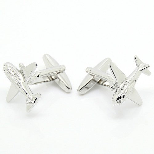 Airplane-Silver-Modalooks-Cufflinks