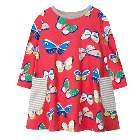 Bambinilooks-Bambini-Kidslooks-Kids-Girls-Dress-Long-Sleeve-Butterflies