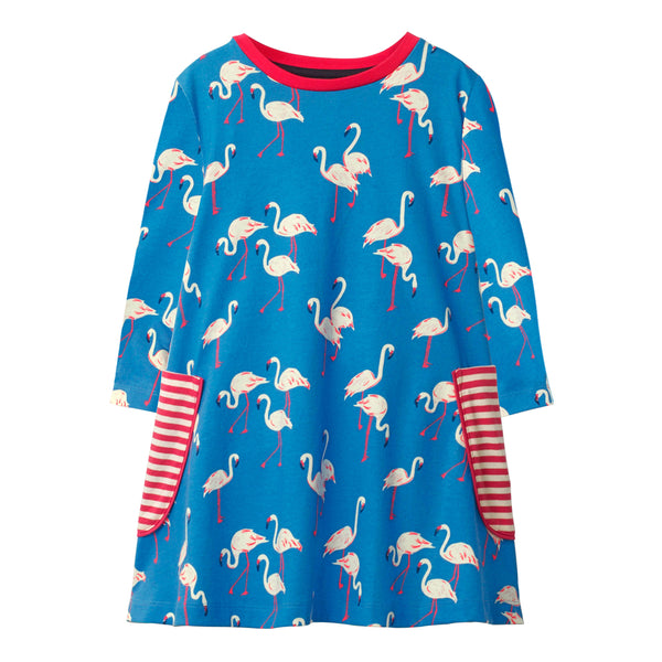 Bambinilooks-Bambini-Kidslooks-Kids-Girls-Dress-Long-Sleeve-Flamingos