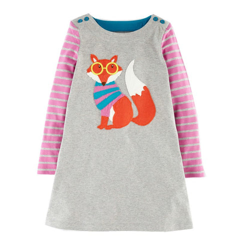 Bambinilooks-Bambini-Kidslooks-Kids-Girls-Dress-Long-Sleeve-Fox