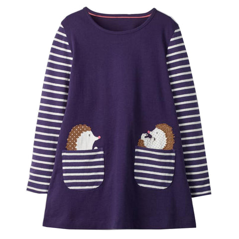 Bambinilooks-Bambini-Kidslooks-Kids-Girls-Dress-Long-Sleeve-Hedgehog