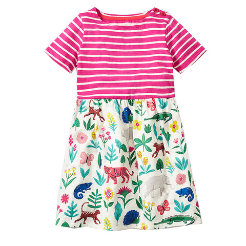 Bambinilooks-Bambini-Kidslooks-Kids-Girls-Dress-Short-Sleeve-Animals