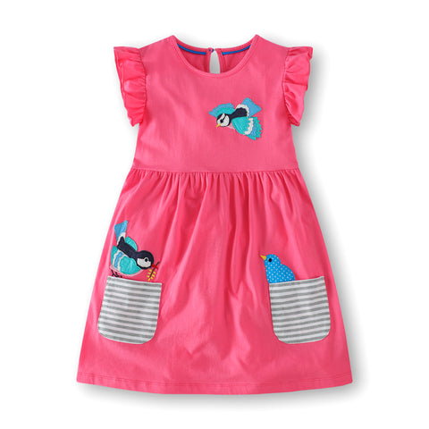 Bambinilooks-Bambini-Kidslooks-Kids-Girls-Dress-Short-Sleeve-Cute-Birds
