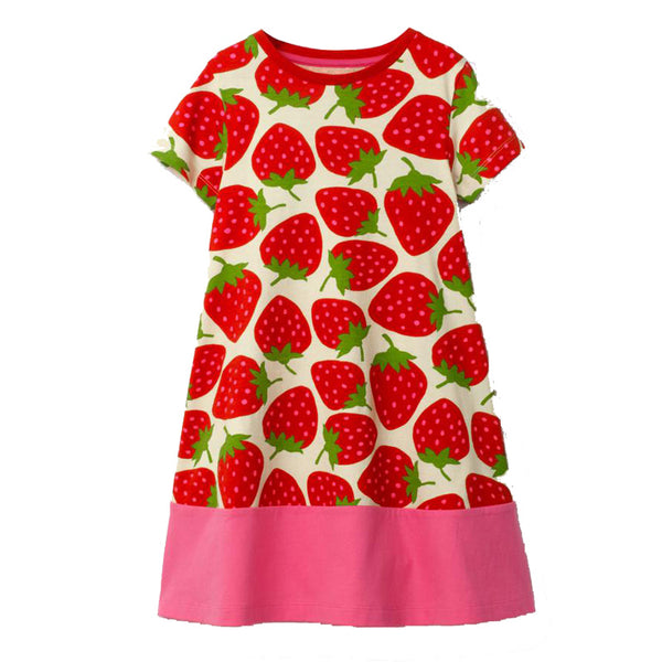 Bambinilooks-Bambini-Kidslooks-Kids-Girls-Dress-Short-Sleeve-Juicy-Strawberry