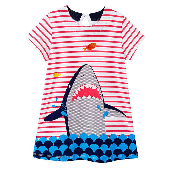 Bambinilooks-Bambini-Kidslooks-Kids-Girls-Dress-Short-Sleeve-Jumping-Shark