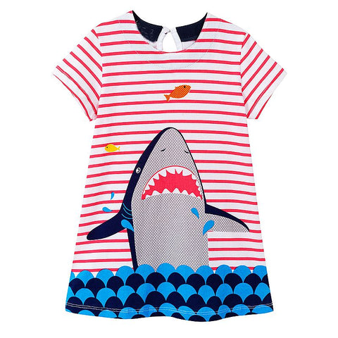 Bambinilooks-Bambini-Kidslooks-Kids-Girls-Dress-Short-Sleeve-Jumping-Shark