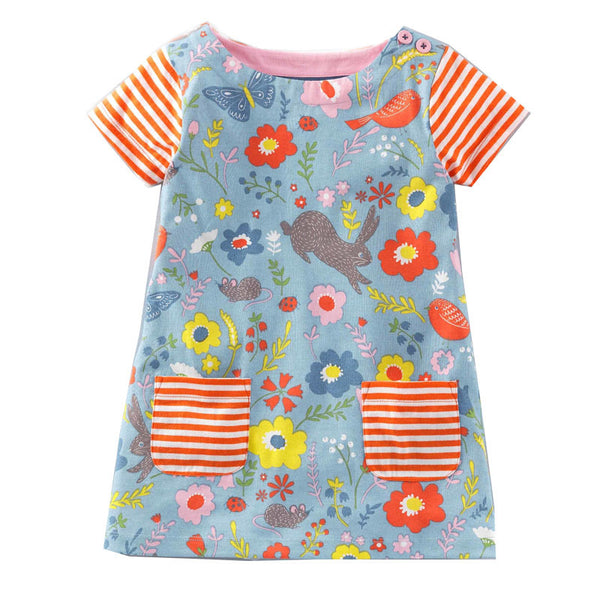 Bambinilooks-Bambini-Kidslooks-Kids-Girls-Dress-Short-Sleeve-Spring-Flowers