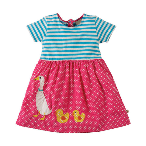 Bambinilooks-Bambini-Kidslooks-Kids-Girls-Dress-Short-Sleeve-Walking-Duck