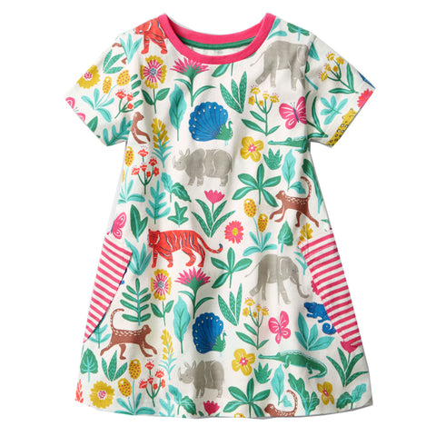 Bambinilooks-Bambini-Kidslooks-Kids-Girls-Dress-Short-Sleeve-Zoo