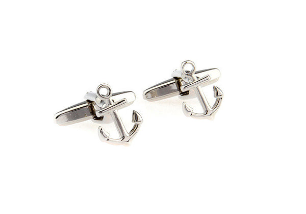 Modalooks-Casual-Silver-Anchor-Cufflink-Front-Double-View