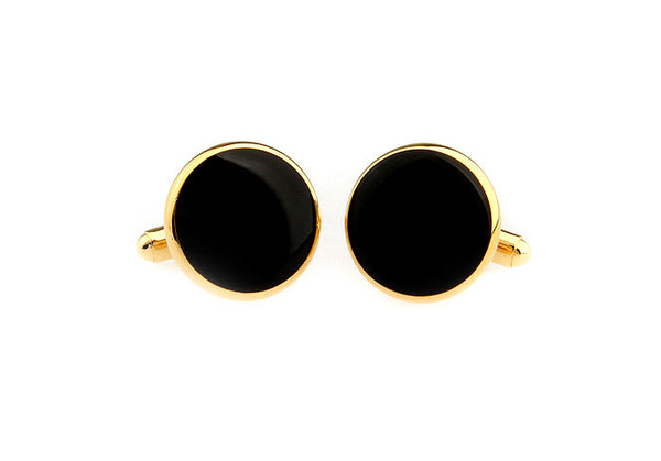 Modalooks-Formal-Classic-Gold-Black-Agate-Cufflink-Double-View