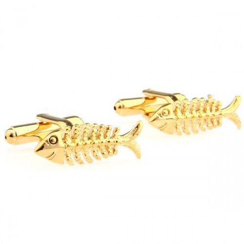 Gold-Fish-Skeleton-Animals-Modalooks-Cufflinks