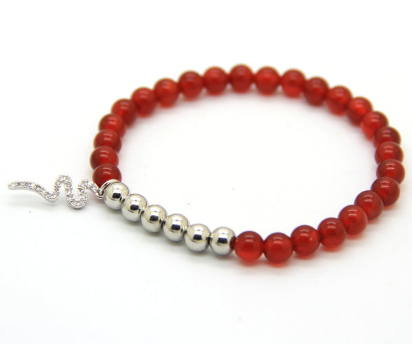 CZ Snake Red Agate