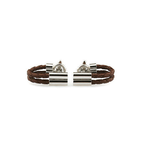 Modalooks-Casual-Brown-Leather-Chain-Cufflink-Double