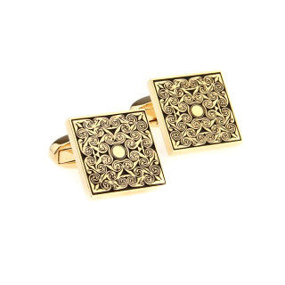 Modalooks-Formal-Square-Gold-Cufflink-Front