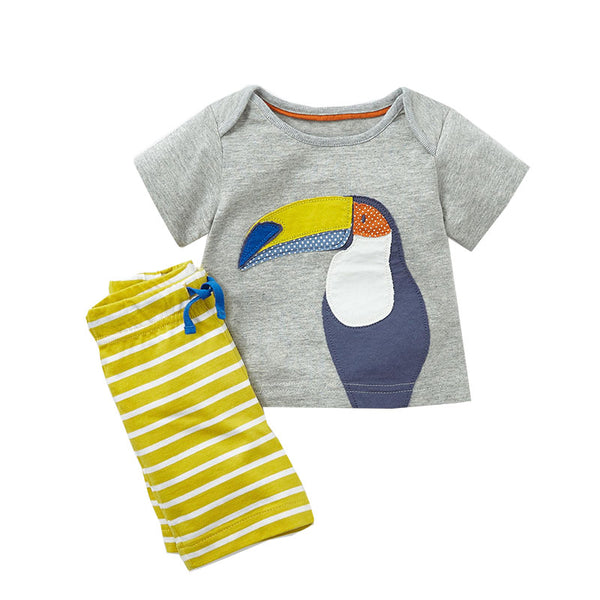 Modalooks-Kidslooks-Bambinilooks-Bright-Toucan-Set-Shorts-T-Shirt-Cotton-Short-Sleeve