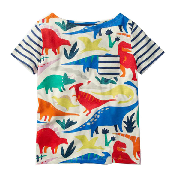 Modalooks-Kidslooks-Bambinilooks-Dinosaurs-T-Shirt-Cotton-Short-Sleeve
