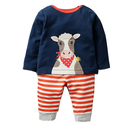 Modalooks-Kidslooks-Bambinilooks-Happy-Cow-Set-Pants-T-Shirt-Cotton-Long-Sleeve