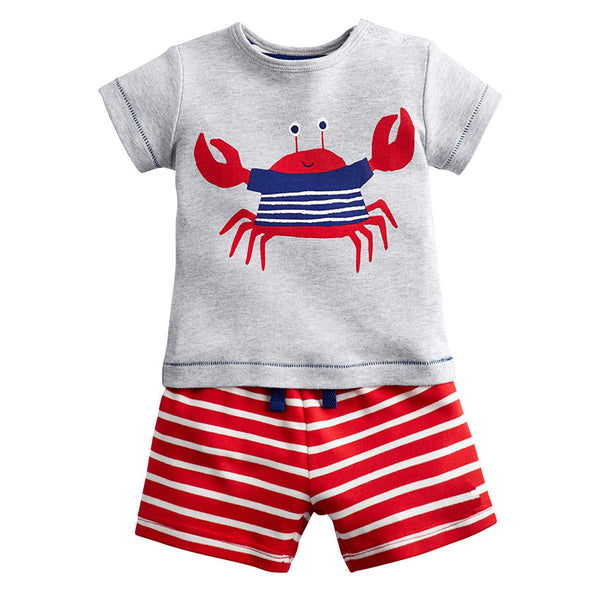 Modalooks-Kidslooks-Bambinilooks-Happy-Crab-Set-Shorts-T-Shirt-Cotton-Short-Sleeve