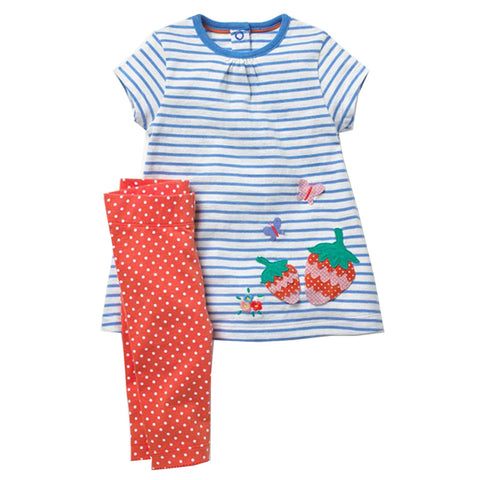 Modalooks-Kidslooks-Bambinilooks-Strawberry-Set-Pants-Dress-Cotton-Short-Sleeve