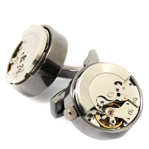 Modalooks-Tourbillon-Watch-Movement-Cufflink-Stainless-Steel-Ruthenium-Plated